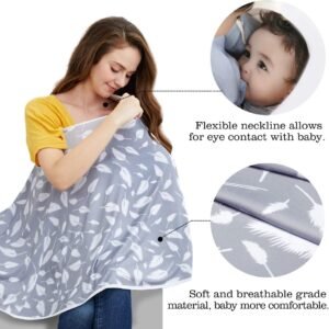 غطاء رضاعة للاطفال من فلافي غطاء متعدد الاستخدامات لمظلة مقعد السيارة للاطفال، غطاء عربة التسوق، غطاء عربة الاطفال، تغطية كاملة للخصوصية 360 درجة للرضاعة الطبيعية